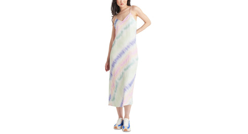 Black Tape Petite Tie Dye Satin Midi Slip Dress